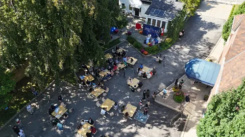 An overhead view of the launch gathering at The Erindale Academy.