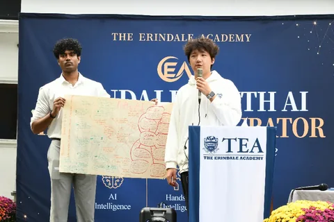 Students use a project poster to share their thinking.